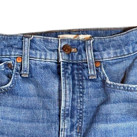 Madewell The Perfect Vintage Full-Length Jean Distressed Wash Blue Denim Size 25 - Picture 3 of 12